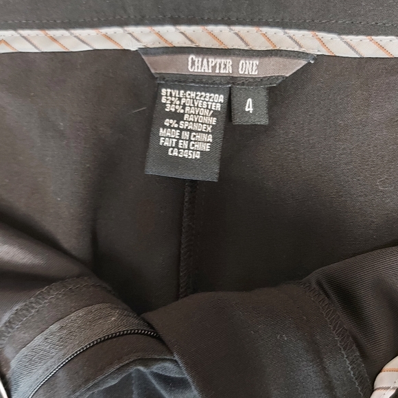 NWOT Chapter One Business Casual Black Straight/ Wide Leg Pants Size 4 - Picture 6 of 7